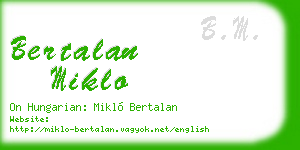 bertalan miklo business card