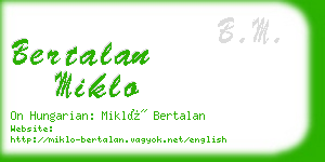 bertalan miklo business card